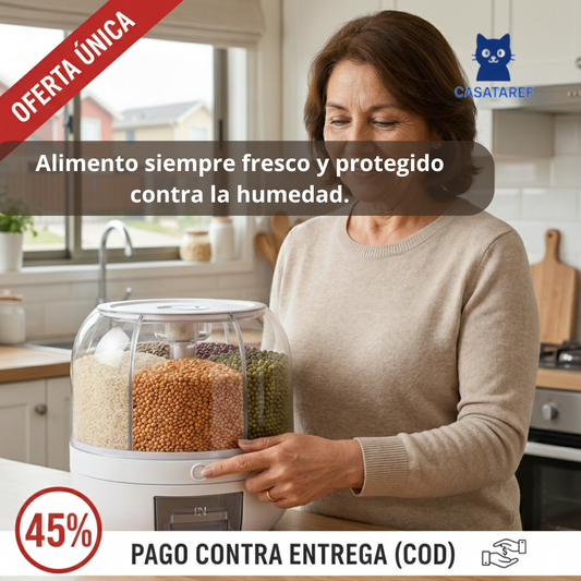 Dispensador Giratorio de Cereales – Acceso Rápido – Cocina Ordenada Todos los Días