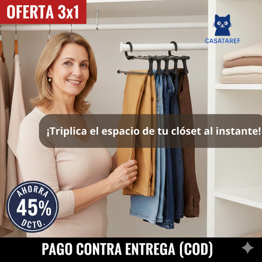 Armador de Pantalones 5 Espacios 3x1 – Ordena tu Clóset – Más Espacio en Minutos