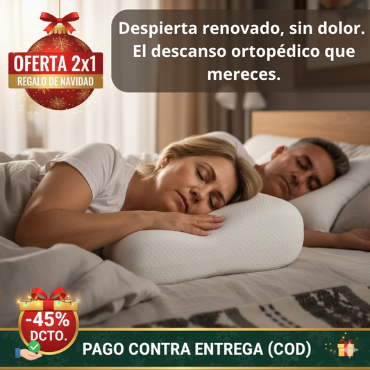 Almohada Cervical Ergonómica – Soporte Inteligente – Despierta sin dolor en solo 3 noches