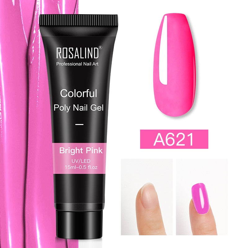 (COMPRAS  2 PACK +1 GRATIS)  Kits de uñas de poligel ROSALIND POLY Nail  GEL 15/30 ml esmalte de uñas