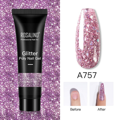 (COMPRAS  2 PACK +1 GRATIS)  Kits de uñas de poligel ROSALIND POLY Nail  GEL 15/30 ml esmalte de uñas