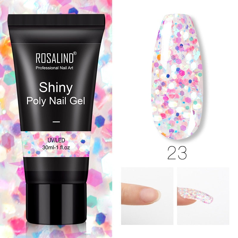 (COMPRAS  2 PACK +1 GRATIS)  Kits de uñas de poligel ROSALIND POLY Nail  GEL 15/30 ml esmalte de uñas