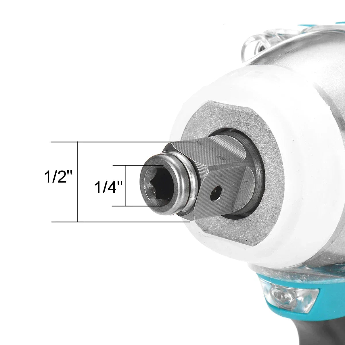 LLAVE DE IMPACTO MALETA CON ACCESORIOS + 2 BATERÍAS 128V