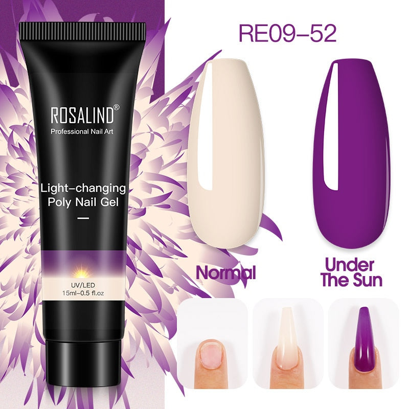 (COMPRAS  2 PACK +1 GRATIS)  Kits de uñas de poligel ROSALIND POLY Nail  GEL 15/30 ml esmalte de uñas