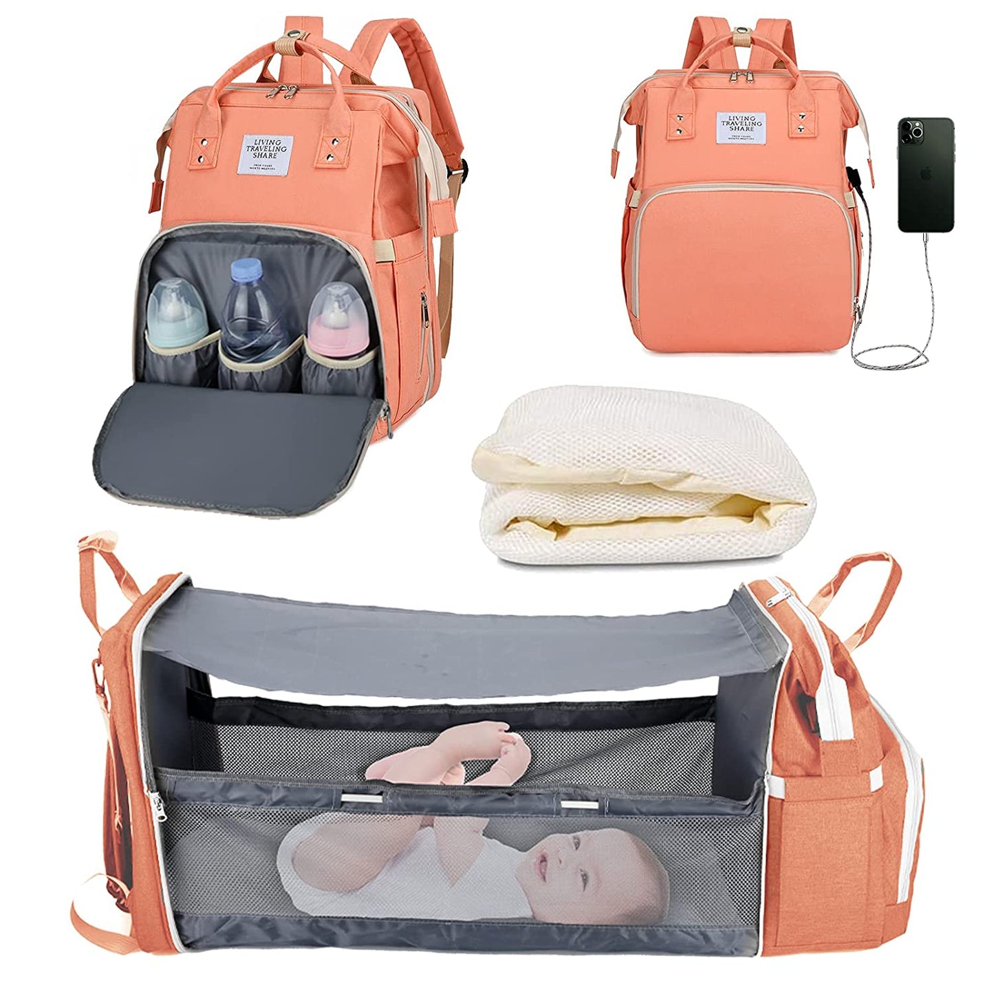 Cunappy mochila multi propósito con usb de carga