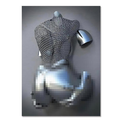 💞 Corazón amoroso gris-3D Arte de la pared