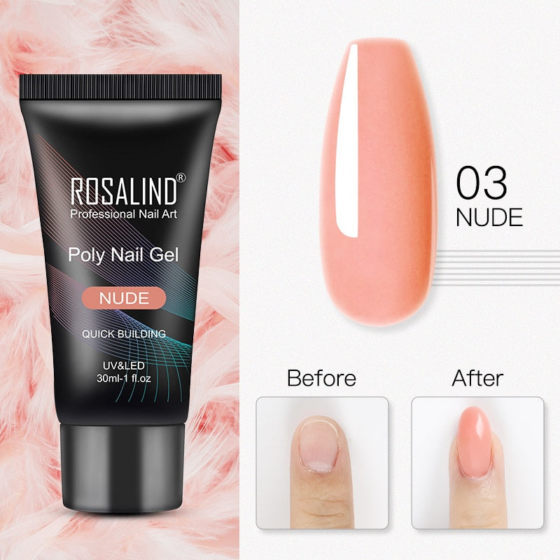 (COMPRAS  2 PACK +1 GRATIS)  Kits de uñas de poligel ROSALIND POLY Nail  GEL 15/30 ml esmalte de uñas