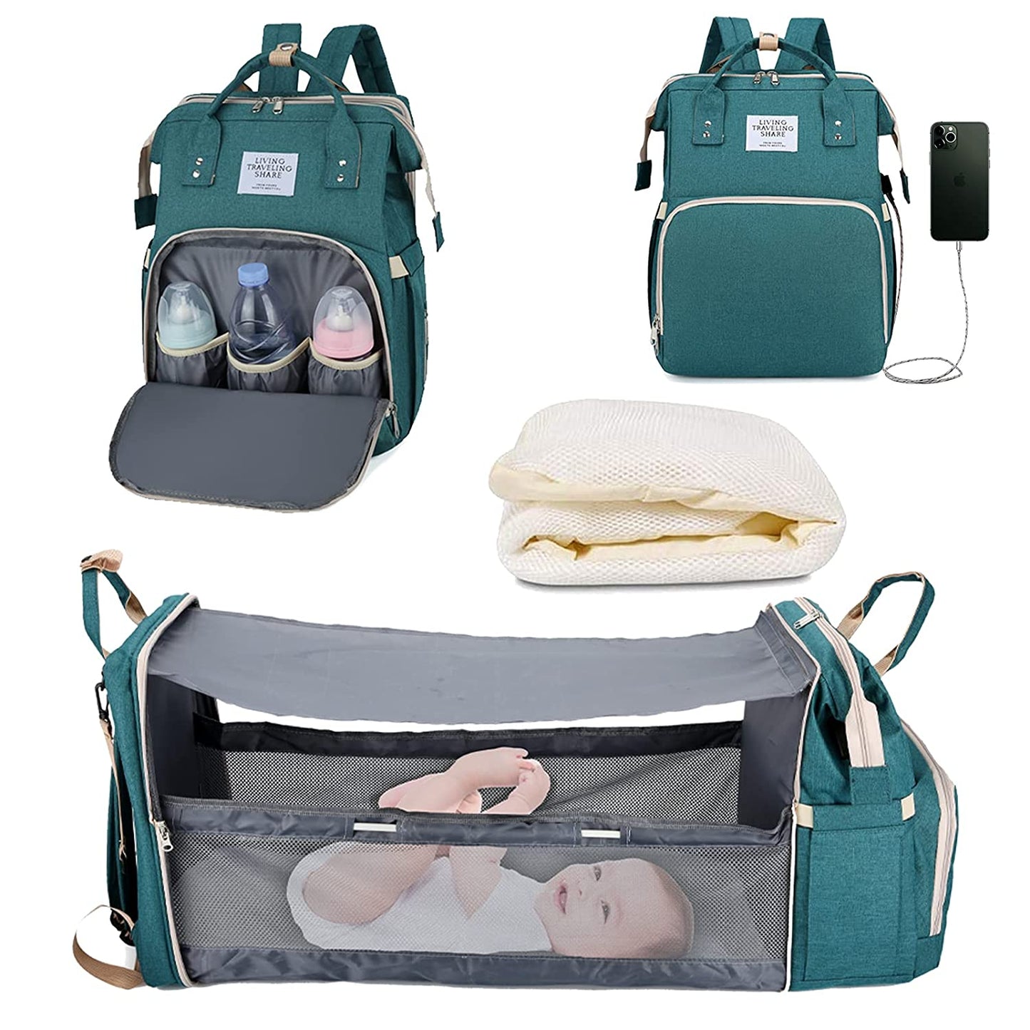 Cunappy mochila multi propósito con usb de carga