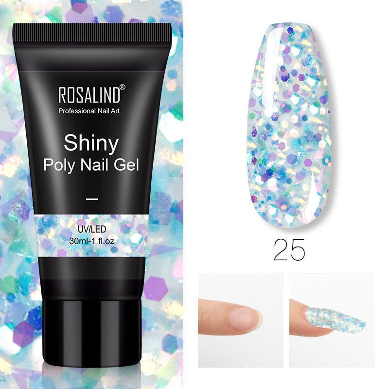 (COMPRAS  2 PACK +1 GRATIS)  Kits de uñas de poligel ROSALIND POLY Nail  GEL 15/30 ml esmalte de uñas