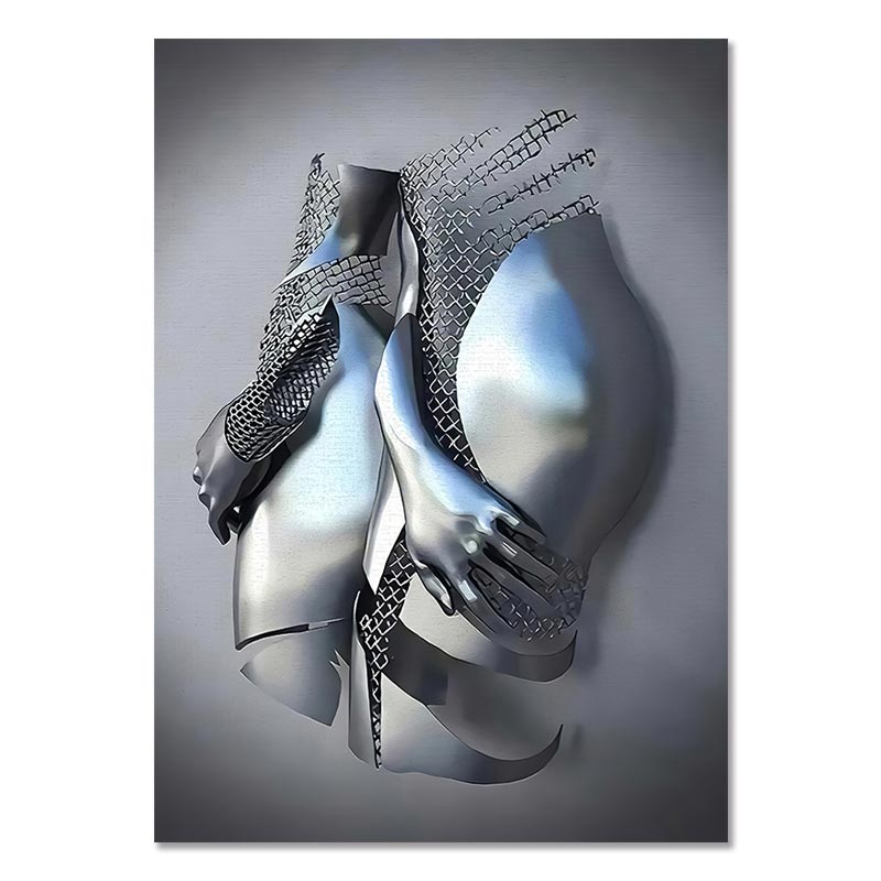 💞 Corazón amoroso gris-3D Arte de la pared