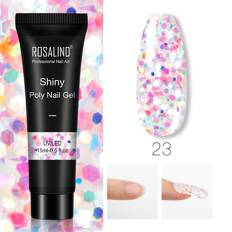 (COMPRAS  2 PACK +1 GRATIS)  Kits de uñas de poligel ROSALIND POLY Nail  GEL 15/30 ml esmalte de uñas