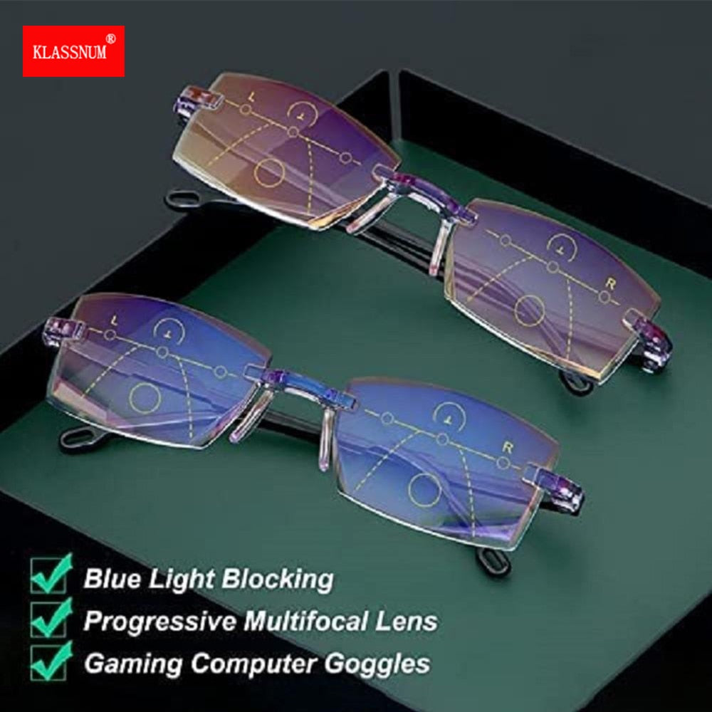 ⚡ COMPRE 2 Y CONSIGA 20 % DE DESCUENTO ADICIONAL⚡Gafas de lectura inteligentes de enfoque dual anti luz azul de alta dureza de zafiro