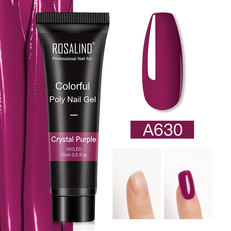 (COMPRAS  2 PACK +1 GRATIS)  Kits de uñas de poligel ROSALIND POLY Nail  GEL 15/30 ml esmalte de uñas