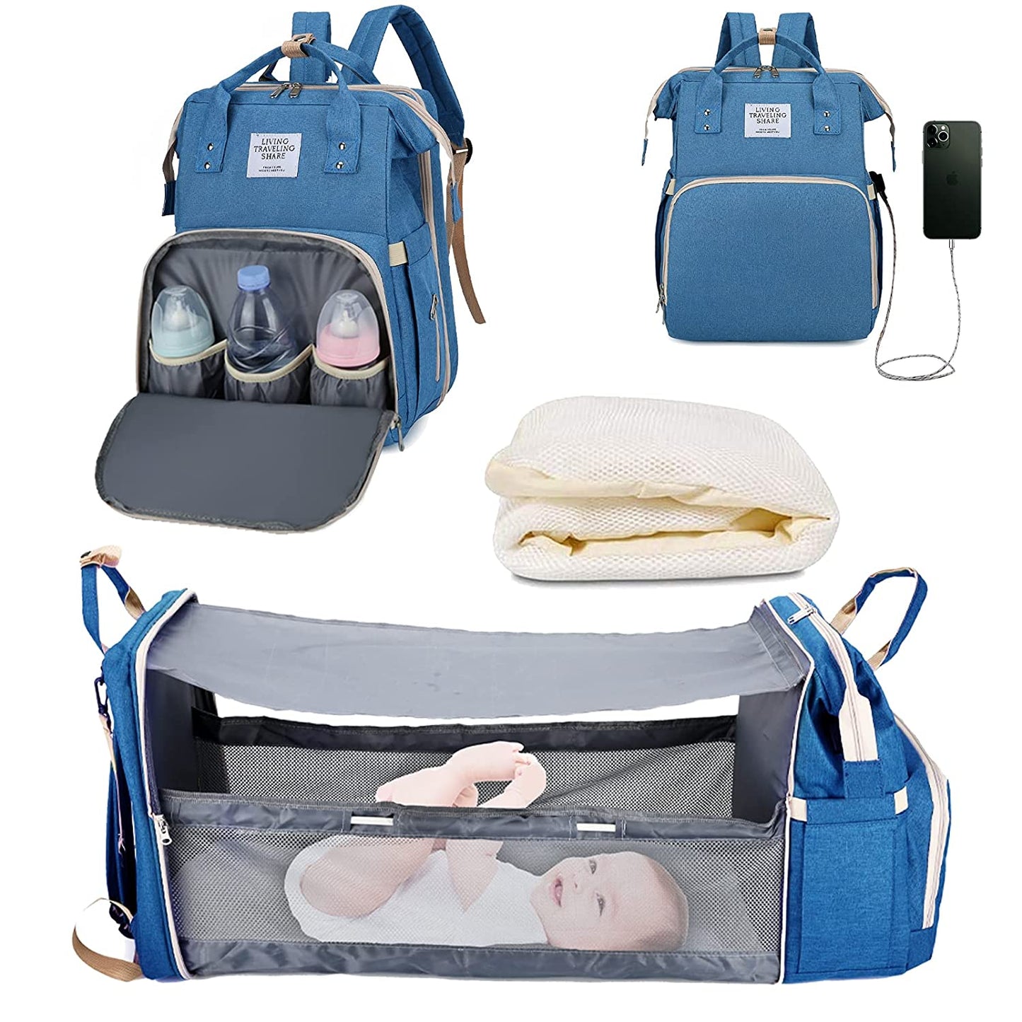 Cunappy mochila multi propósito con usb de carga