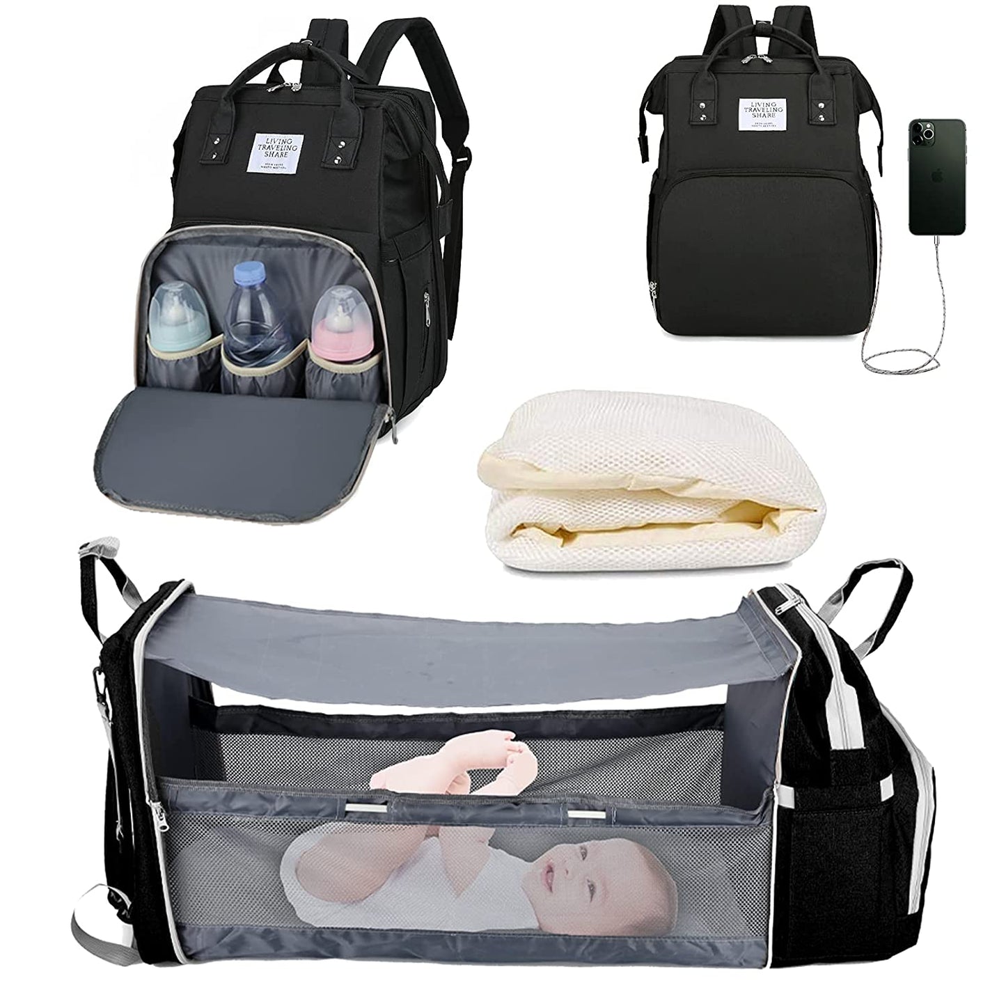 Cunappy mochila multi propósito con usb de carga