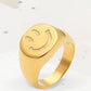 Smile™ Anillo bañado en oro 18 kilates