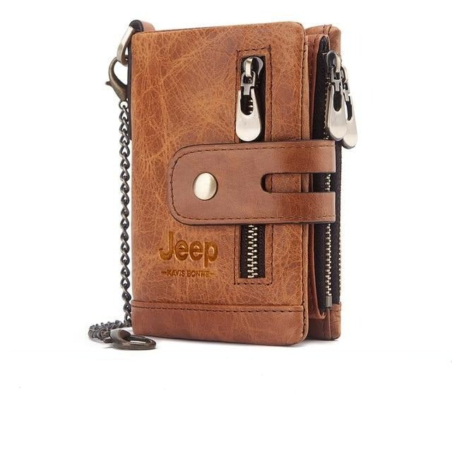 Jeep™ Billetera de cuero genuino alto impacto