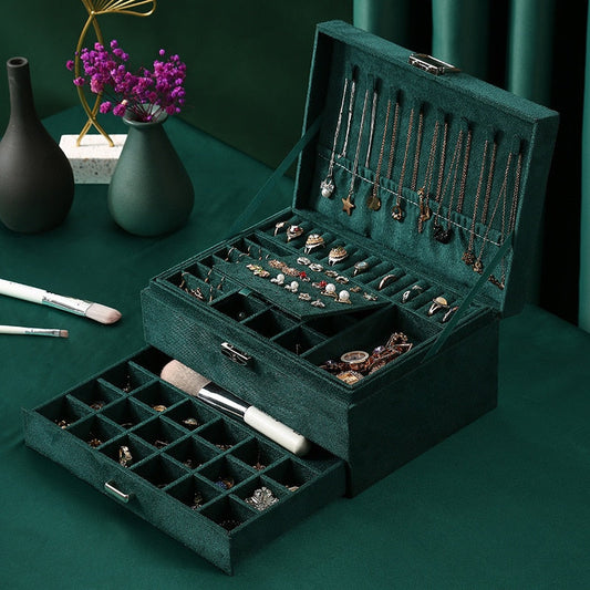 Joyero Jade™ Elegante caja con 3 niveles para guardar joyas