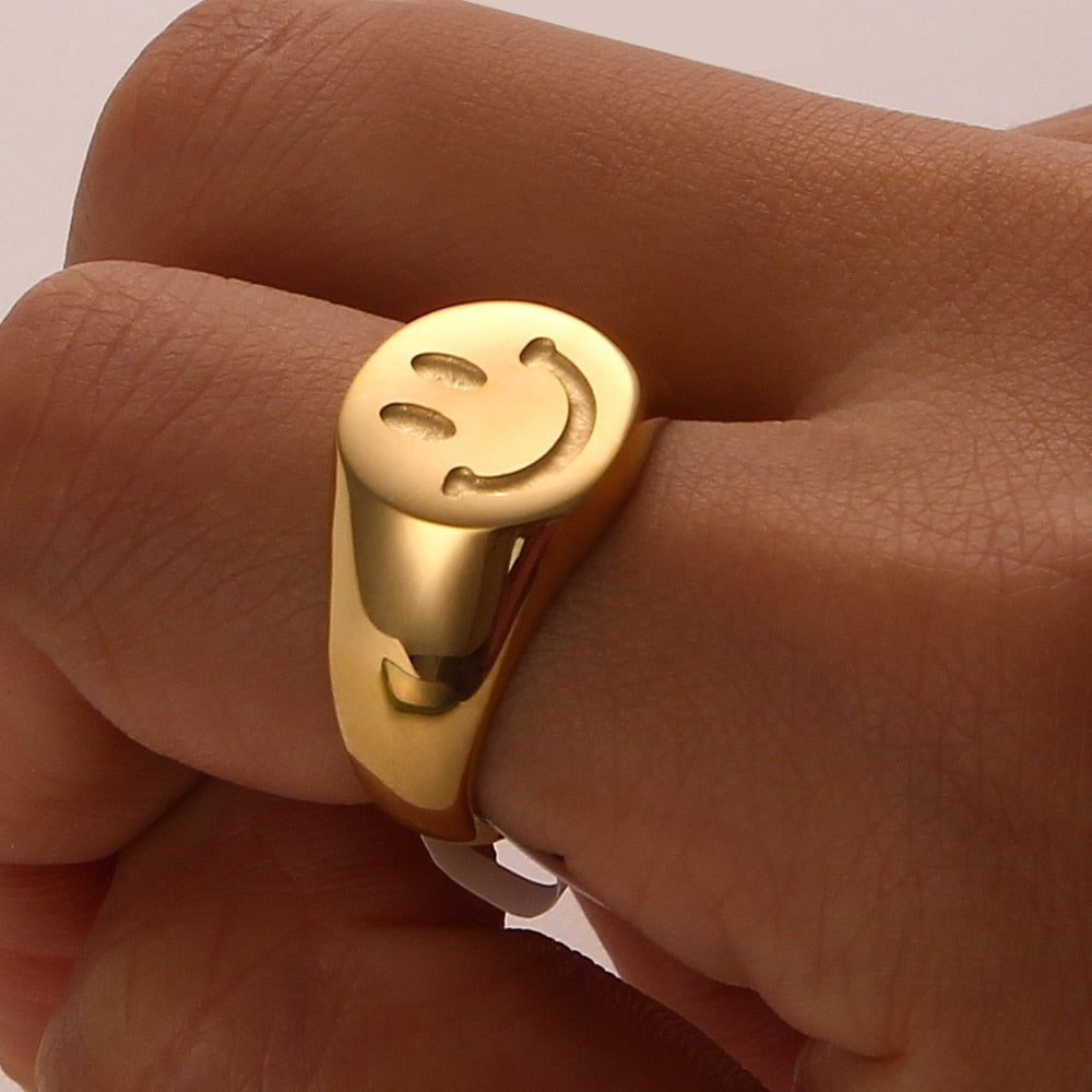 Smile™ Anillo bañado en oro 18 kilates