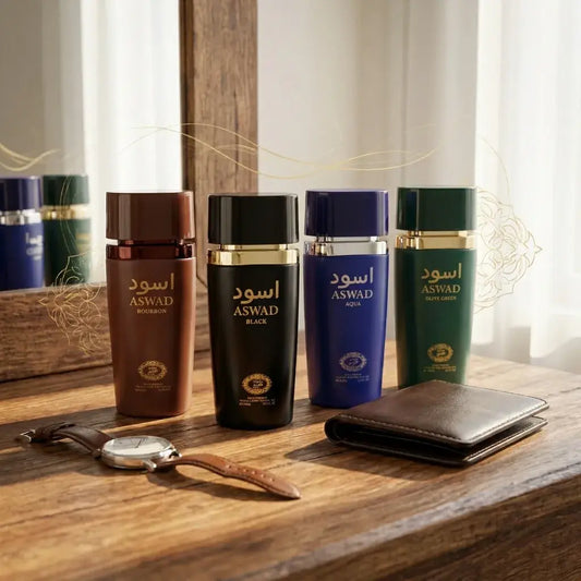 🔥 Kit 4 Perfumes Árabes ASWAD 100ML. 🔥