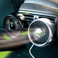 REDNOLY - MINI VENTILADOR USB VEHICULO 3 VELOCIDADES, Ventilador de refrigeración giratorio de 360 grados