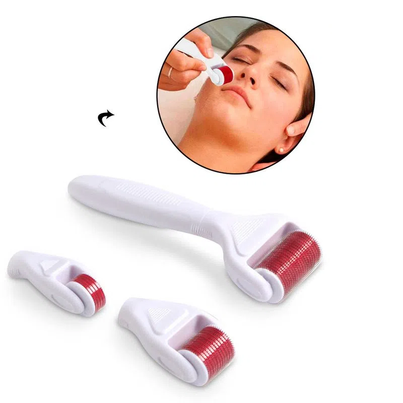 Derma Roller 4 En 1 Masaje Facial Con Micro Agujas Anti Edad