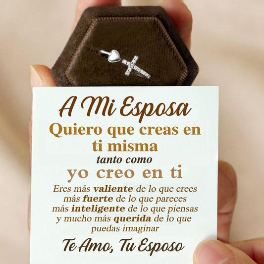 Anillo Esposo a Esposa - ESPERO QUE CREAS EN TI TANTO COMO YO CREO EN TI