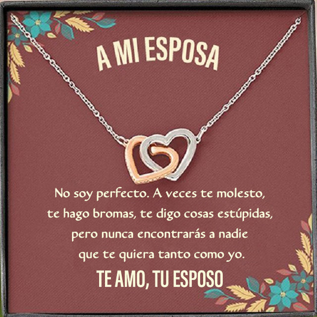 Esposo a Esposa - No soy perfecto - Collar de Doble Corazón