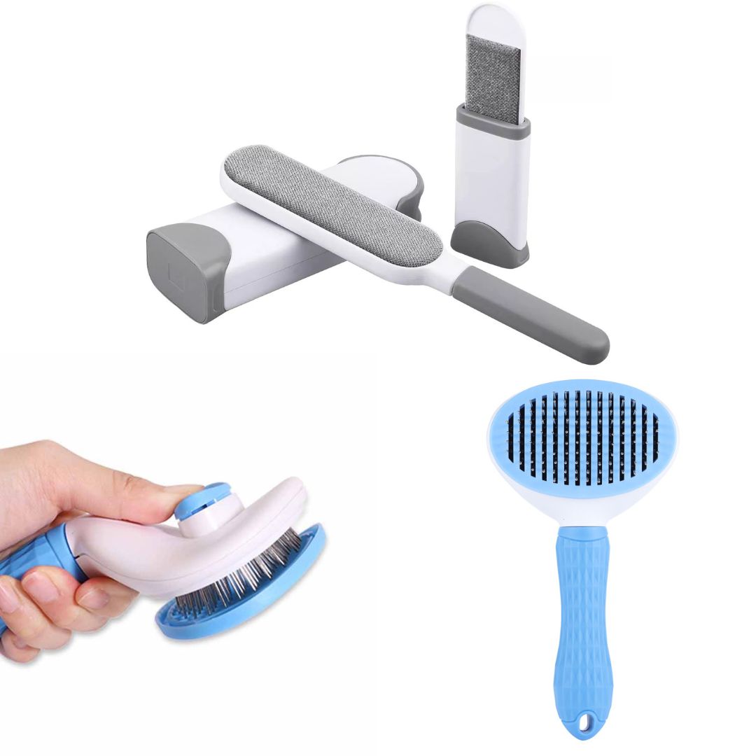 Super Pack Antipelusa: Cepillo Antiestres Autolimpiable + Quitapelusas