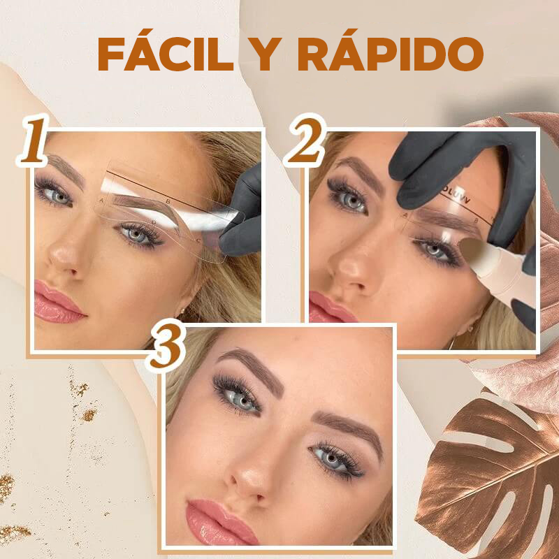 Sello de cejas + 10 plantillas y 2 pinceles BEAUTY LADY™