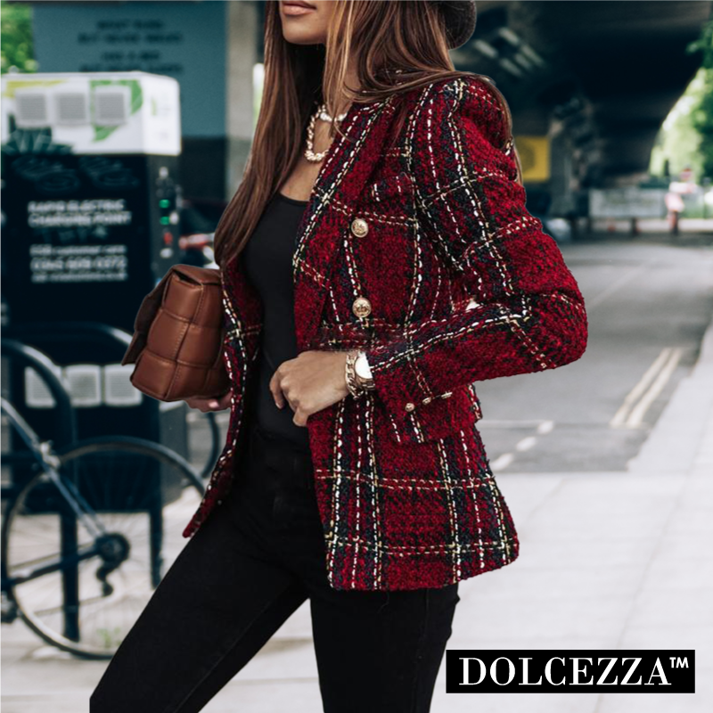 Chaqueta a cuadros moda italiana - Dolcezza™