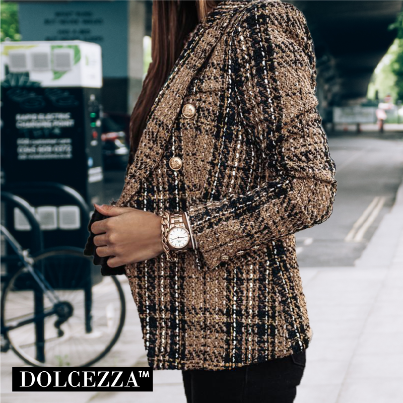 Chaqueta a cuadros moda italiana - Dolcezza™