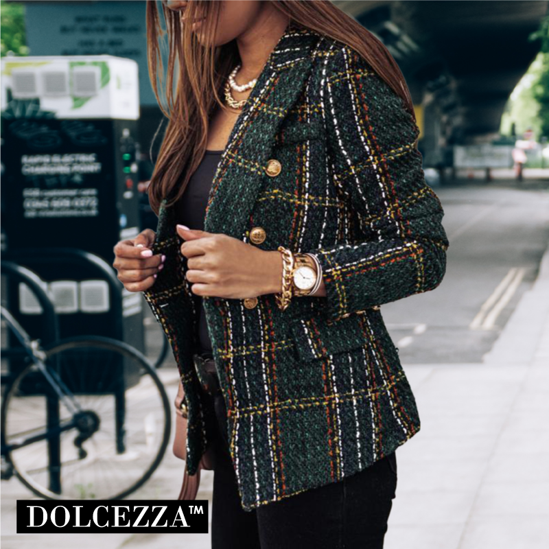 Chaqueta a cuadros moda italiana - Dolcezza™