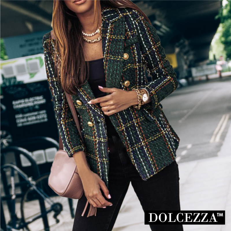 Chaqueta a cuadros moda italiana - Dolcezza™