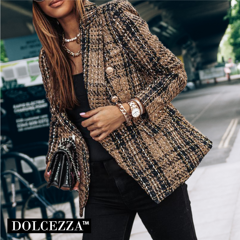 Chaqueta a cuadros moda italiana - Dolcezza™