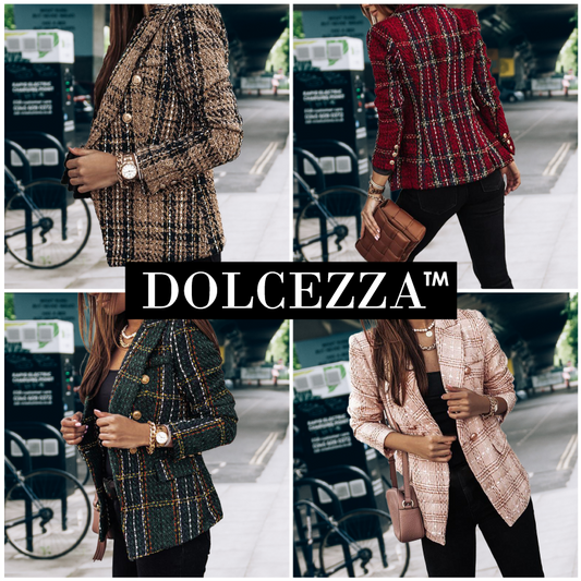 Chaqueta a cuadros moda italiana - Dolcezza™