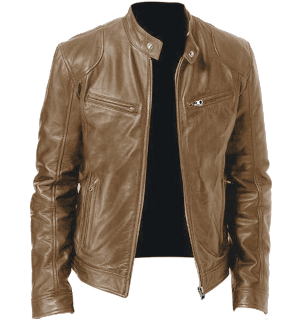 Chaqueta de cuero de hombre 100% a mano - LEATHERJACKET™