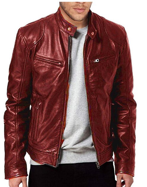 Chaqueta de cuero de hombre 100% a mano - LEATHERJACKET™