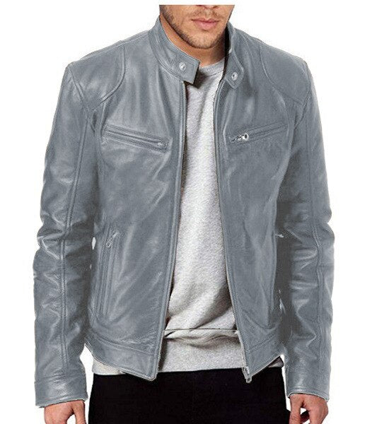 Chaqueta de cuero de hombre 100% a mano - LEATHERJACKET™