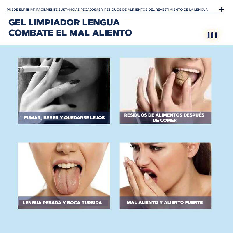 Gel limpiador de lengua + Cepillo gratis