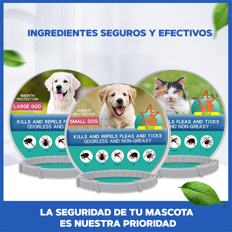 Collar antipulgas garrapatas y ácaros para mascotas - Pet Security™