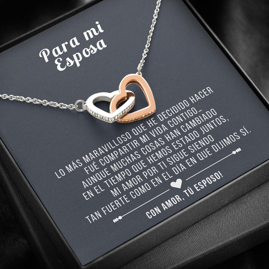 Para mi Esposa | Collar de Corazones entrelazados de Plata