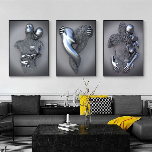 💞 Promoción Último Día 50% DE DESCUENTO 💞 Corazón amoroso gris-3D Arte de la pared - yudachile