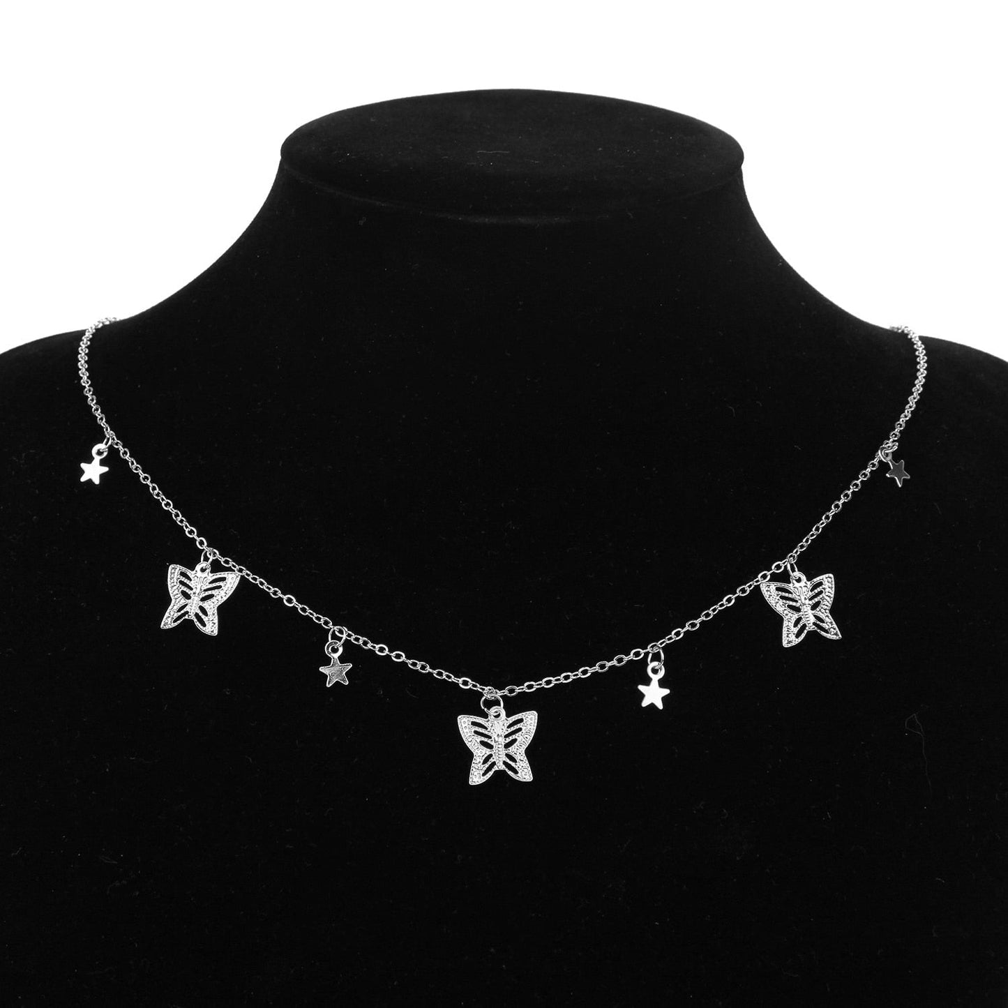 Collar de Mariposas de Plata y baño en Oro