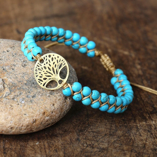 Pulsera Árbol de la Vida Piedra Turquesa