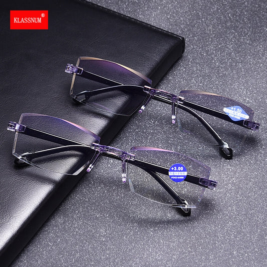 ⚡ COMPRE 2 Y CONSIGA 20 % DE DESCUENTO ADICIONAL⚡Gafas de lectura inteligentes de enfoque dual anti luz azul de alta dureza de zafiro