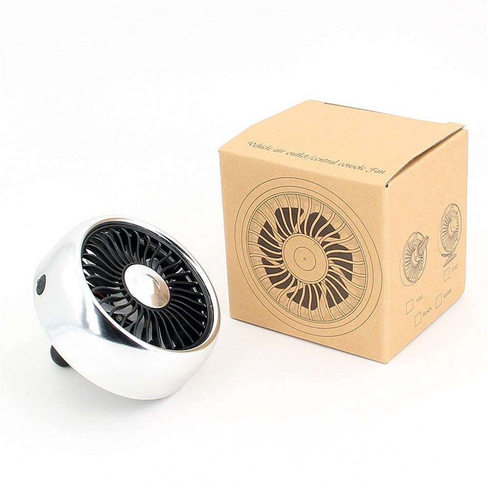 REDNOLY - MINI VENTILADOR USB VEHICULO 3 VELOCIDADES, Ventilador de refrigeración giratorio de 360 grados