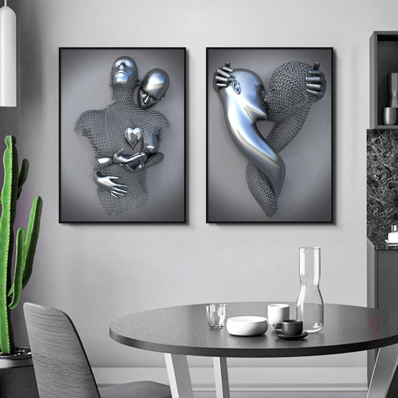 💞 Promoción Último Día 50% DE DESCUENTO 💞 Corazón amoroso gris-3D Arte de la pared - yudachile