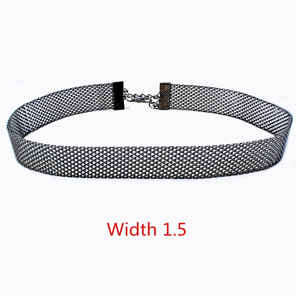 Collar "Gargantilla Ancha" - Plata de 1º Ley S925