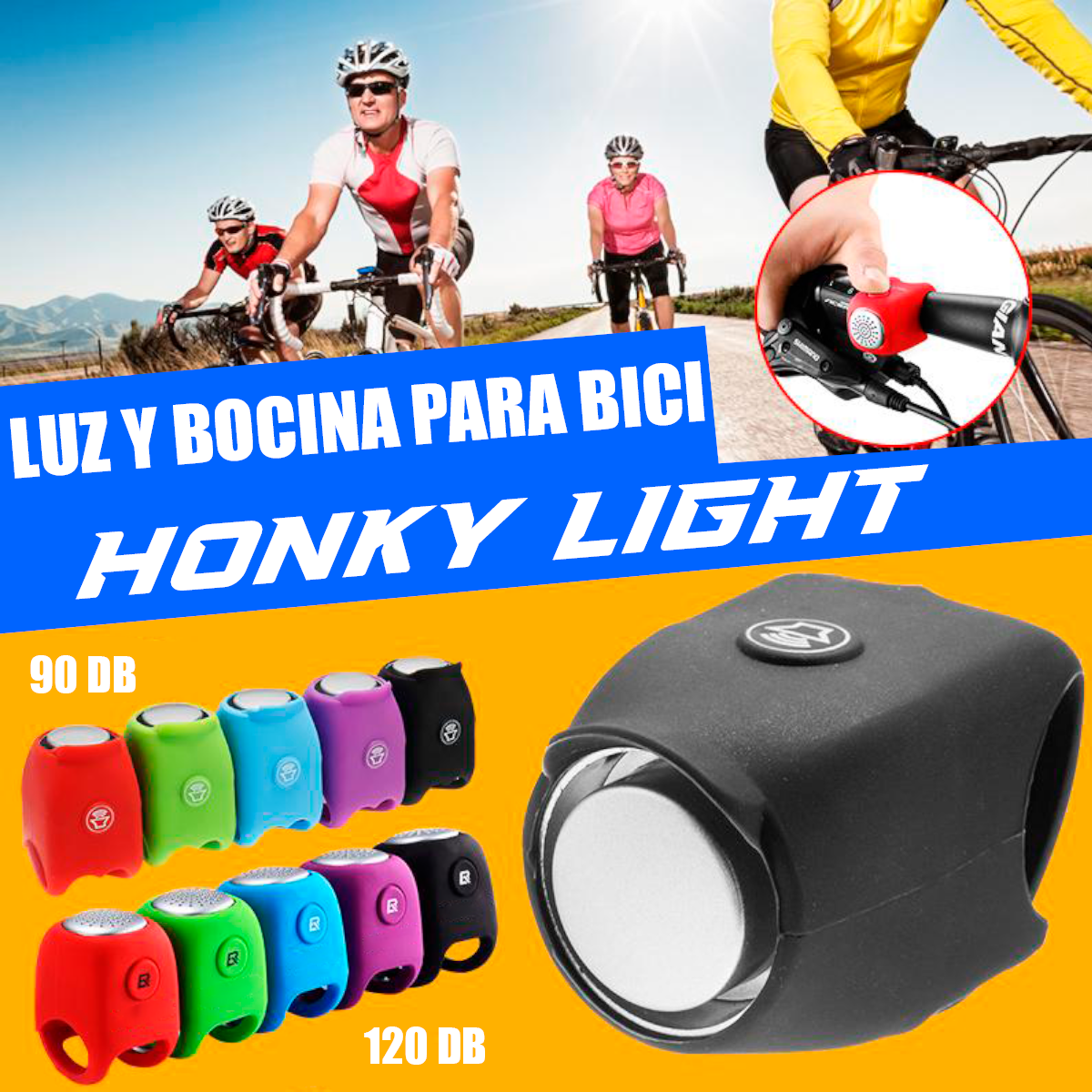 BOCINA PARA BICICLETA - HONKY LIGHT™